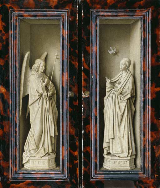 Flügelaltar : Linker und rechter Flügel aussen: Verkündigung Mariae von Jan van Eyck