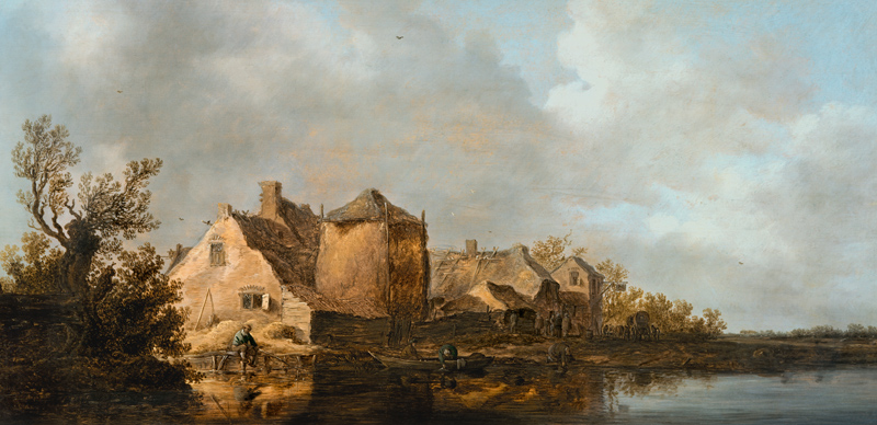 River Scene with an Inn von Jan van Goyen