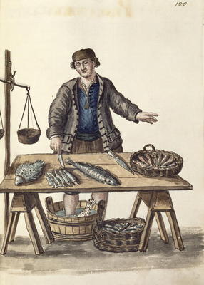 Fishmonger, Venetian (manuscript) von Jan van Grevenbroeck