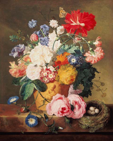 Flowers in a Terracotta Vase von Jan van Huysum