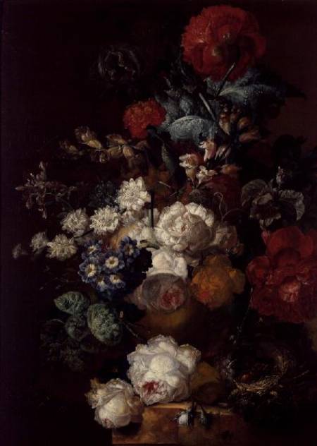 Still Life with Flowers and a Bird's Nest von Jan van Os