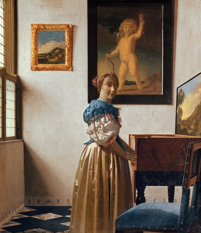 Lady standing at the Virginal, c.1672-73 von Johannes Vermeer