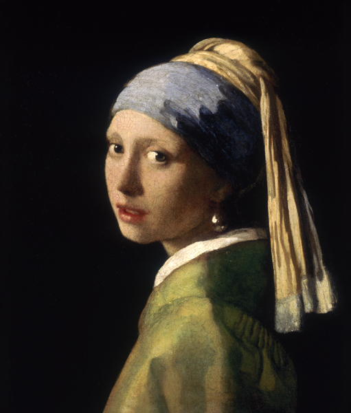 Das Mädchen mit dem Perlenohrring (Perlenohrgehänge). Vor der Restauration. von Johannes Vermeer