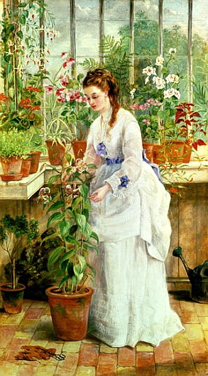 Young Lady in a Conservatory von Jane Maria Bowkett