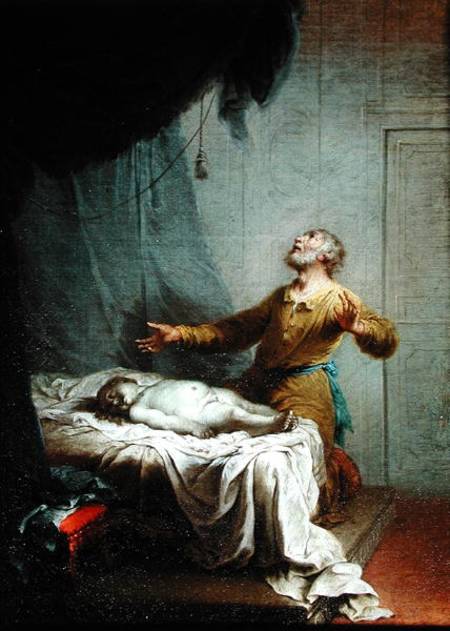 Elijah, on his Knees, Invoking the Lord to Resurrect the Son of the Shunamite Widow von Januarius Zick