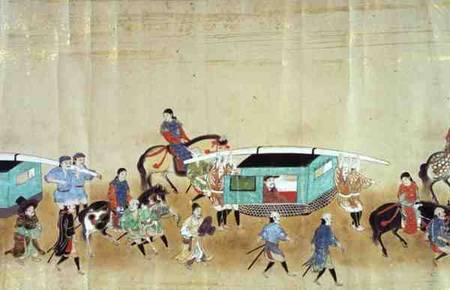 Part of the Sixth Korean Embassy to Japan at the time of Tokugawa Ietsuna's succession in 1651 possi von Japanese School