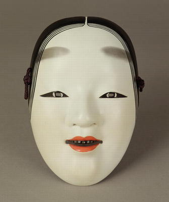 Noh theatre mask of a young woman, Japanese von Japanese School, (19th century)