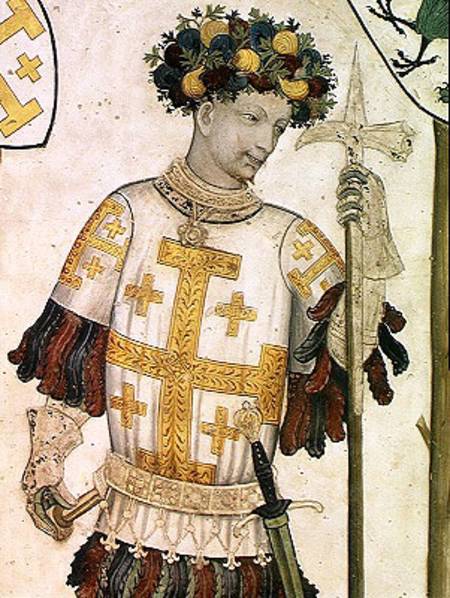 The Nine Worthies detail of Godfrey de Bouillon (c.1060-1100) 1418-30 von Jaquerio