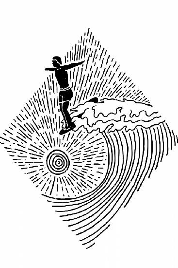 Surfer-Linienzeichnung