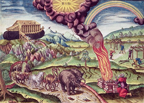 Noah''s Ark, illustration from ''Brevis Narratio...'', published by Theodore de Bry von J.(de Morgues) Bry Th. (1528-98) after Le Moyne