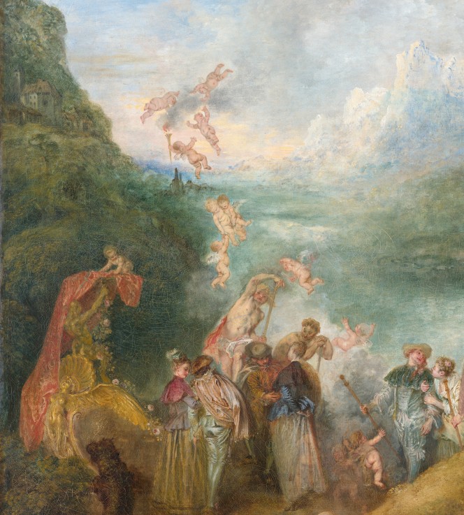 Die Einschiffung nach Kythera. Detal: Putten von Jean Antoine Watteau