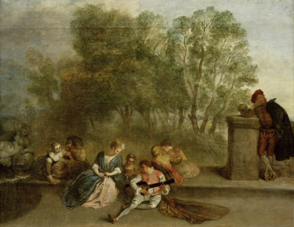 A.Watteau, Belustigung im Freien von Jean-Antoine Watteau