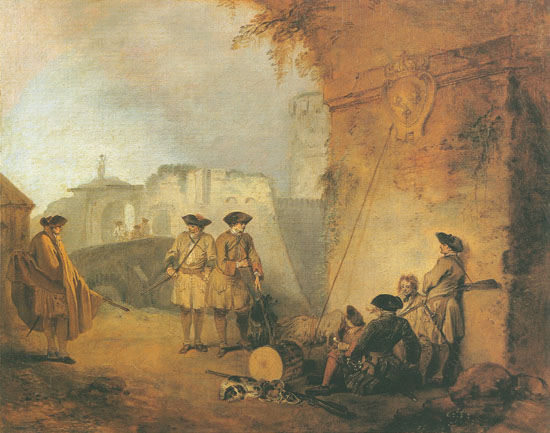 Das Tor von Valenciennes von Jean-Antoine Watteau