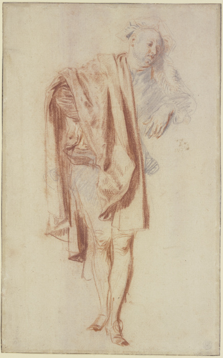 Stehende männliche Figur (Bildnis des Nicolas Vleughels) von Jean-Antoine Watteau
