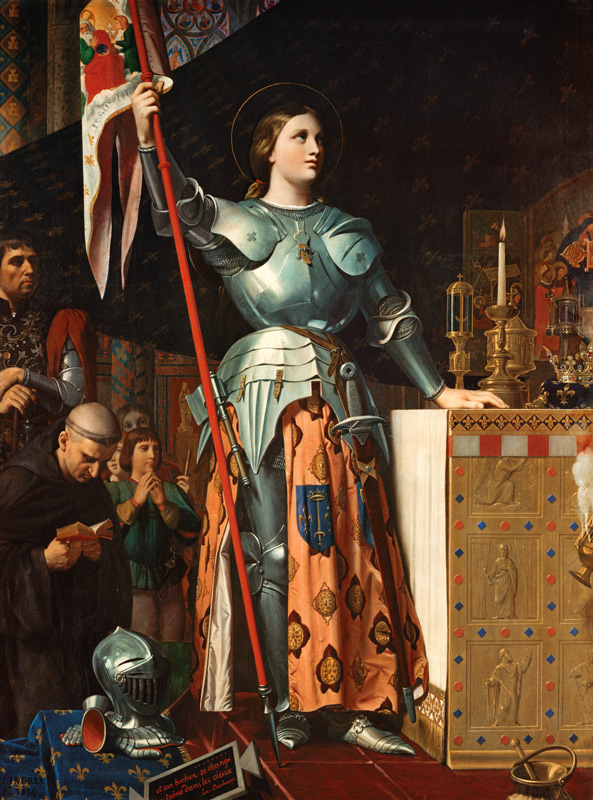 Johanna von Orléans in der Kathedrale von Reims während der Krönung von Karl VII. von Jean Auguste Dominique Ingres