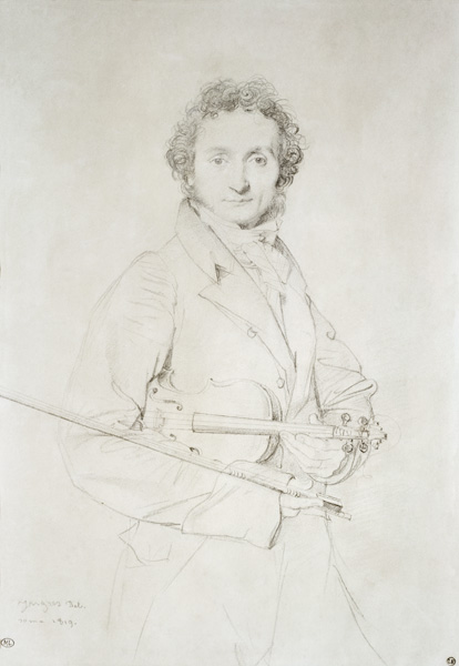 Portrait of Niccolo Paganini (1782-1840) von Jean Auguste Dominique Ingres