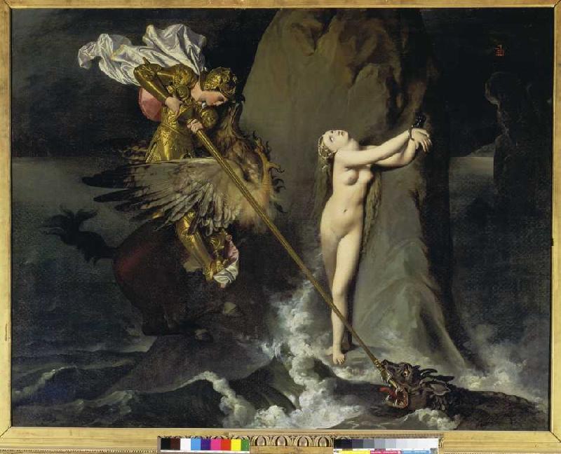 Roger befreit Angelika. von Jean Auguste Dominique Ingres