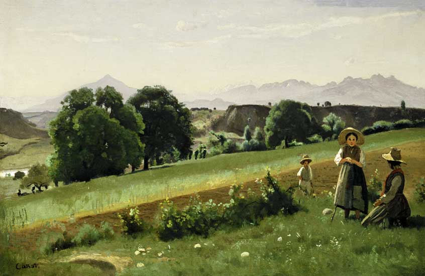 Landschaft in Haute Savoie (Mornex) von Jean-Baptiste Camille Corot