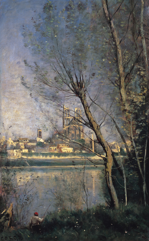 Cathedral in Mantes von Jean-Baptiste Camille Corot