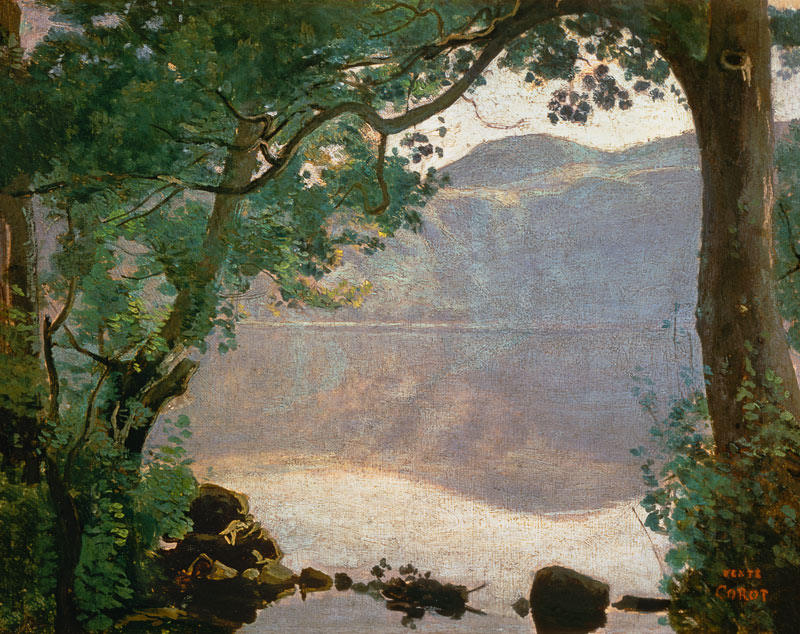 Lake Nemi von Jean-Baptiste Camille Corot