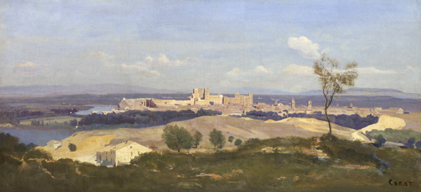 Avignon von Westen aus gesehen von Jean-Baptiste Camille Corot