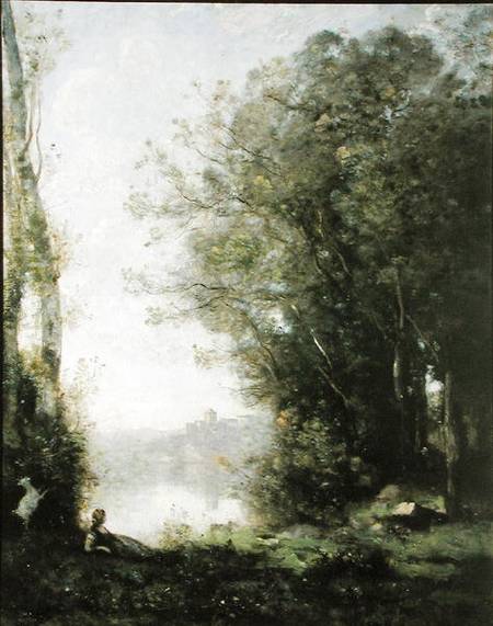The Goatherd beside the Water von Jean-Baptiste Camille Corot