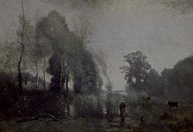 Im Morgennebel am Teich von Ville-d'Avray. von Jean-Baptiste Camille Corot