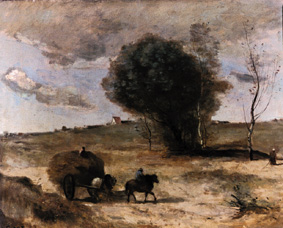 Der kleine Wagen in den Dünen von Jean-Baptiste Camille Corot