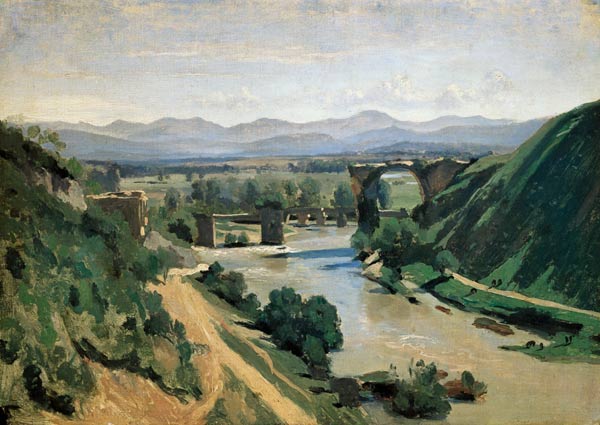 Brücke von Narni, Augustusbrücke über die Nera von Jean-Baptiste Camille Corot