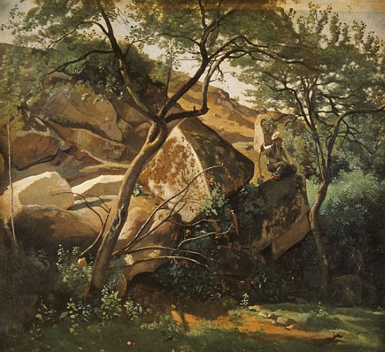 Rocks at Fontainebleau von Jean-Baptiste Camille Corot