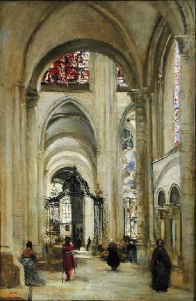 Interior of the Cathedral of St. Etienne, Sens c.1874