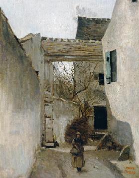 Ecouen, Corner of the Village c.1870