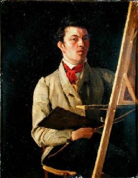 Self Portrait, Sitting next to an Easel 1825
