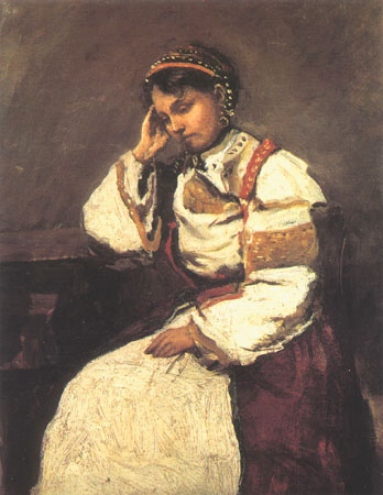 Die träumende Zigeunerin von Jean-Baptiste Camille Corot