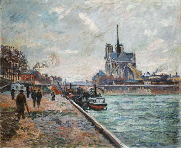 Seinequai in Paris mit Blick auf Notre-Dame