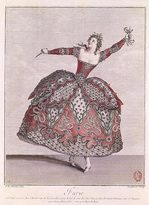 Costume design for a Fury in 'Hippolyte et Aricie' by Jean-Philippe Rameau (1683-1764) engraved by R von Jean-Baptiste Martin