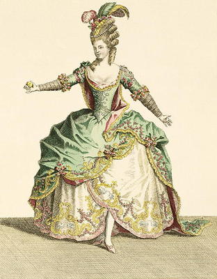 Costume for Venus in several operas, engraved by the artist, c.1780 (engraving) von Jean-Baptiste Martin
