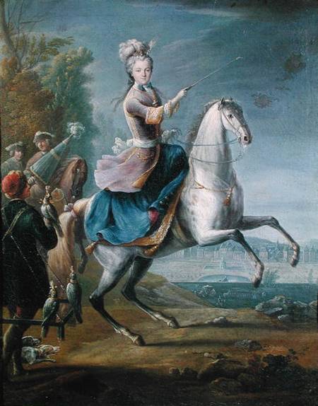 Equestrian Portrait of Maria Leszczynska (1703-68) von Jean-Baptiste Martin