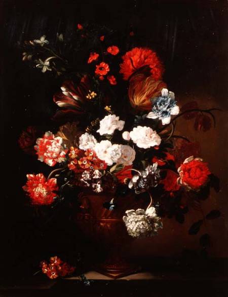 Still Life of Carnations, Tulips, Peonies and Other Flowers von Jean Baptiste Monnoyer