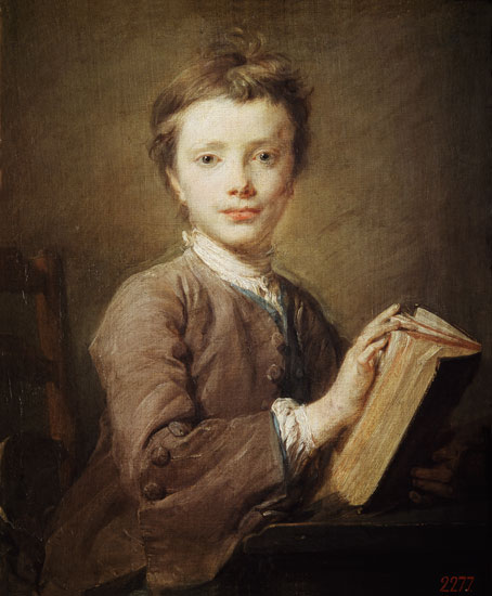 A Boy with a Book von Jean-Baptiste Perronneau