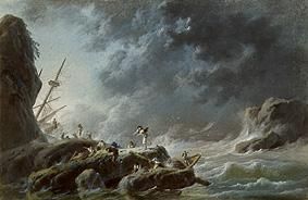 Seesturm mit Schiffswrack von Jean-Baptiste Pillement