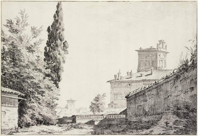Italienische Villa mit Terrasse von Jean-Baptiste Regnault
