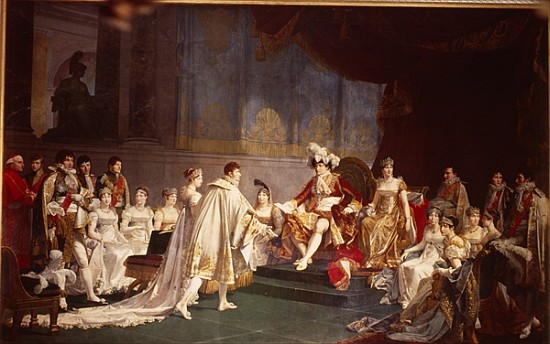 The espousal of Prince Jerome Bonaparte and Princess Catharina Frederica of Wuerttemberg, in Paris,  von Jean-Baptiste Regnault