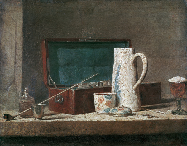 Pipes and vase for drinking or smoking von Jean-Baptiste Siméon Chardin