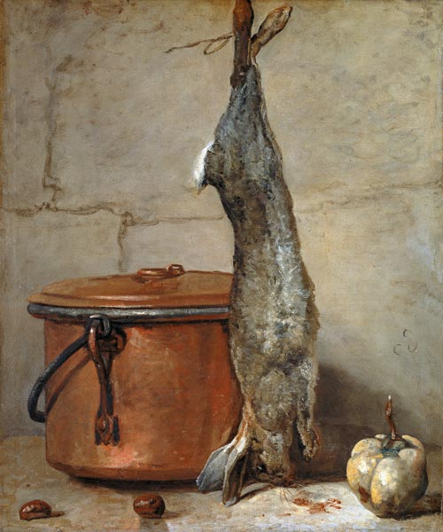 Rabbit and Copper Pot c.1739-40 von Jean-Baptiste Siméon Chardin