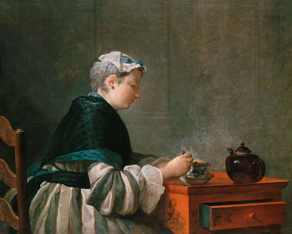 Chardin, Teetrinkende Dame von Jean-Baptiste Siméon Chardin