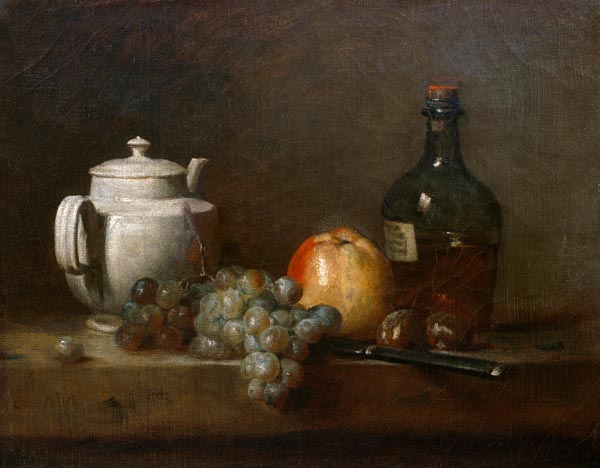 Chardin / White Teapot / Still Life von Jean-Baptiste Siméon Chardin