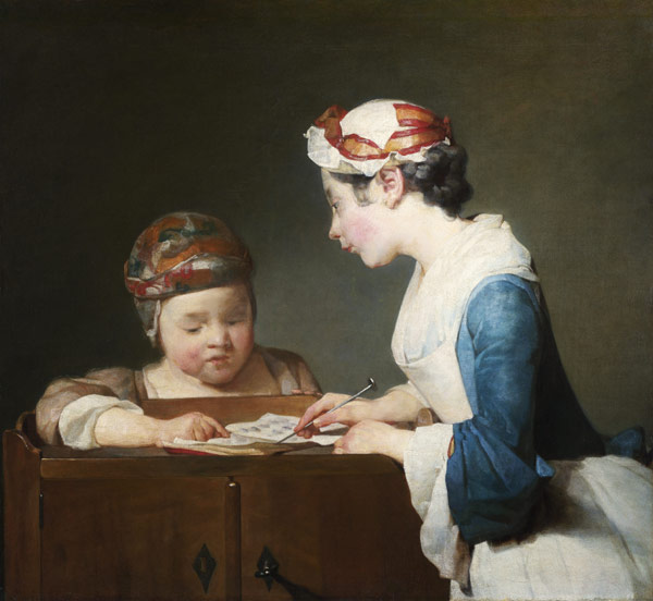 Die junge Schulmeisterin von Jean-Baptiste Siméon Chardin
