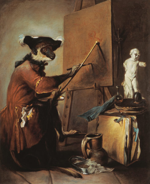 Le singe peintre von Jean-Baptiste Siméon Chardin