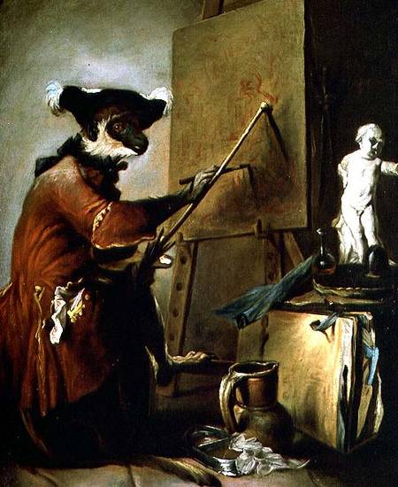 The Monkey Painter von Jean-Baptiste Siméon Chardin